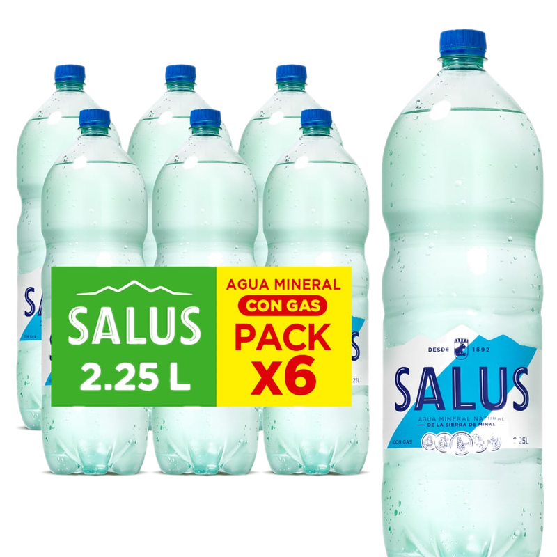 Funda Salus Agua Con Gas 2.25 L 6 Unidades