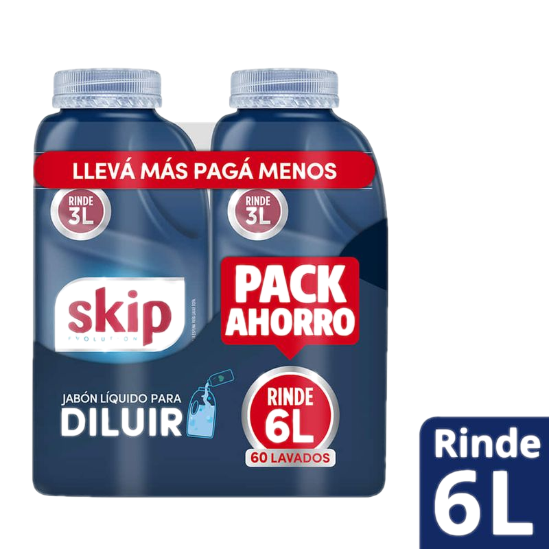 Pack 2 Unidades Detergente Líquido Skip Para Diluir 500 Ml Con Descuento