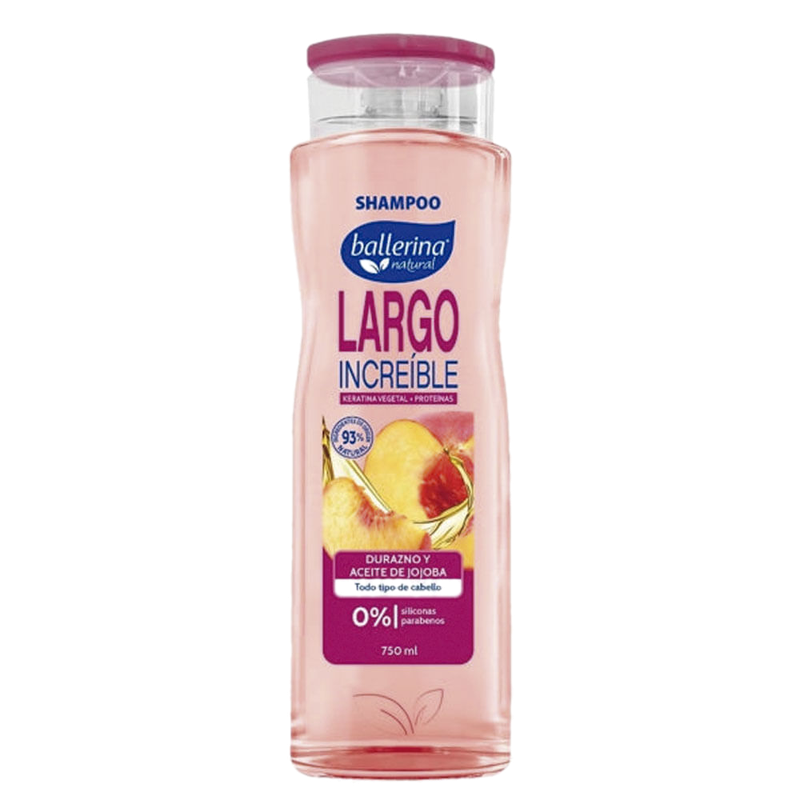 Shampoo Ballerina Largo Increible Durazno 750 Ml