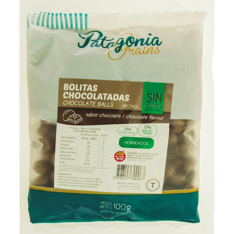 Cereal Patagonia Bolitas De Chocolate Sin Gluten 100 G