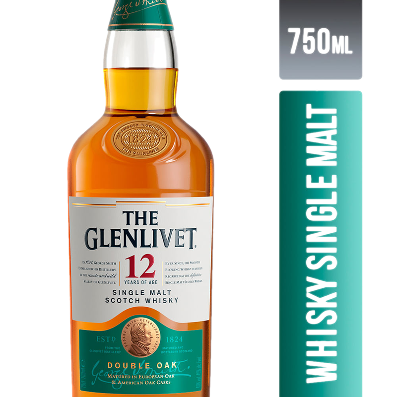 Whisky Escocés The Glenlivet 12 Años 750 Ml