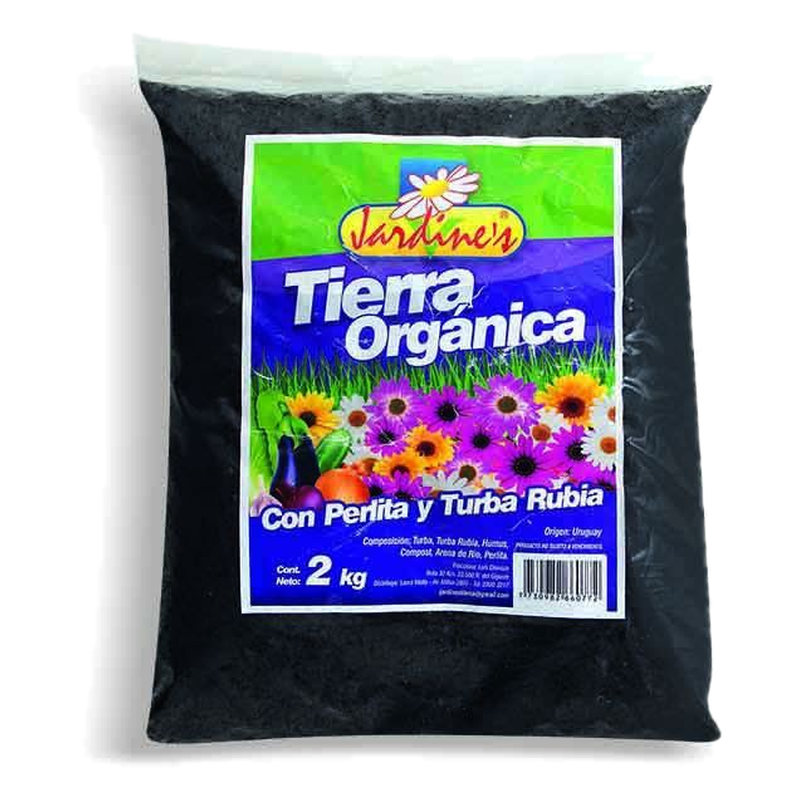 Tierra Orgánica Jardines Con Perlitas Y Turba Rubia 2 Kg