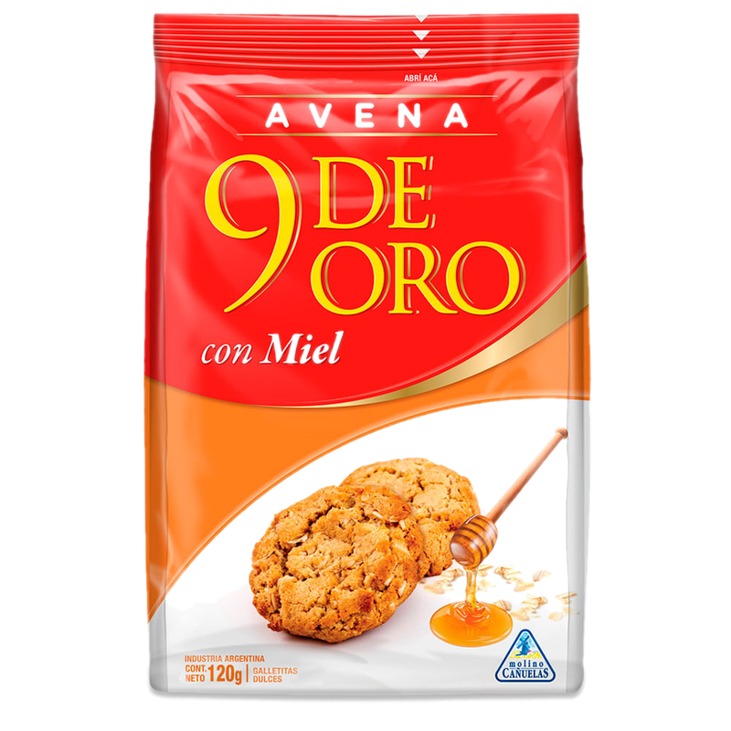 Galletitas 9 De Oro Avena Con Miel 120 G