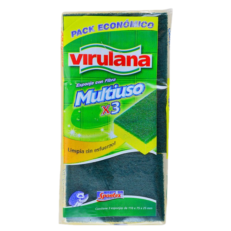 Fibra Esponja Virulana Extradelgada Multiuso 3 Unidades