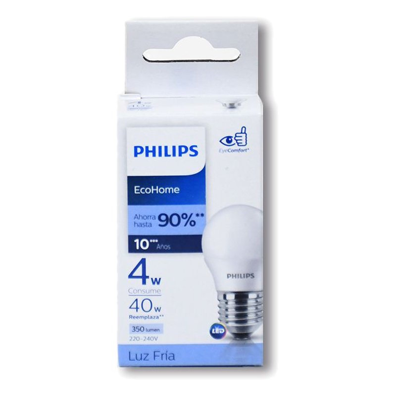 Lampara Led Bulbo Philips 4 W E27 6500k