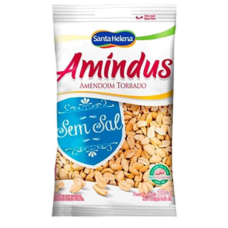 Maní Sin Sal Amindus Santa Helena 90 G