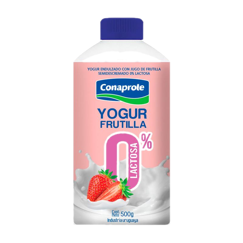 Yogur Frutilla Deslactosado Conaprole 500 G