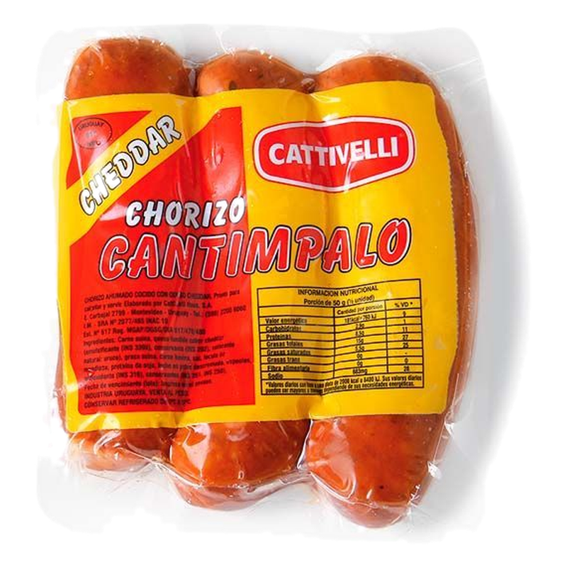 Cantimpalo Con Cheddar Cattivelli Envasados Al Vacío 3 Unidades