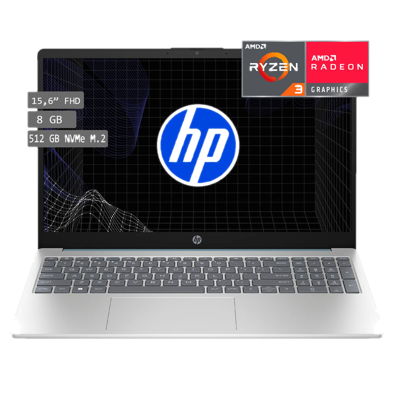 Notebook Hp Ryzen 3 7320 Unidades 512 / 8gb W11