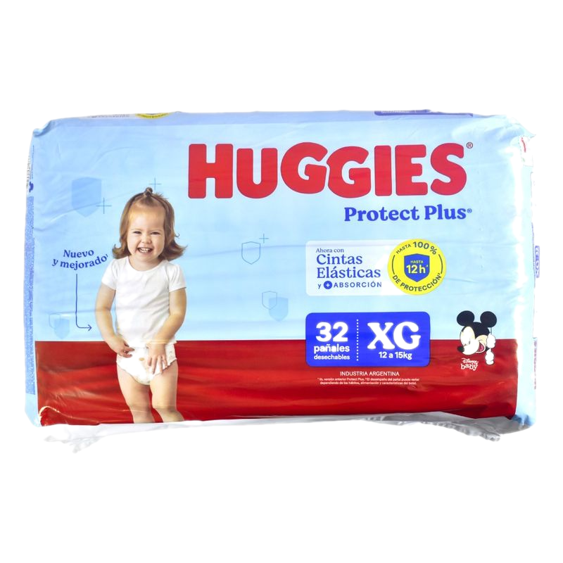 Pañal Huggies Prot Plus Jumbo Xg 32 Unidades