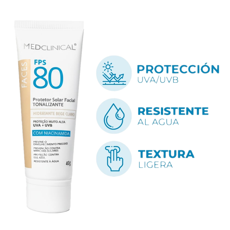 Protector Solar Medclinical Facial Beige Claro Fps80 40 G