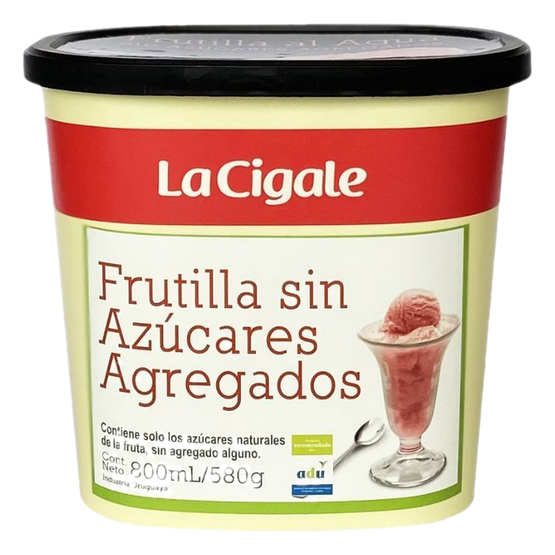 Helado Sin Azucar La Cigale Frutilla 800 Ml