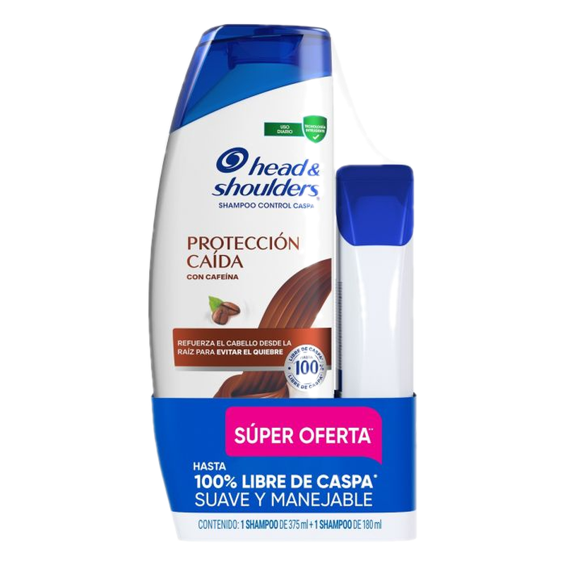 Shampoo Head & Shoulders Protección Y Caída 375 Ml + Shampoo 180 Ml