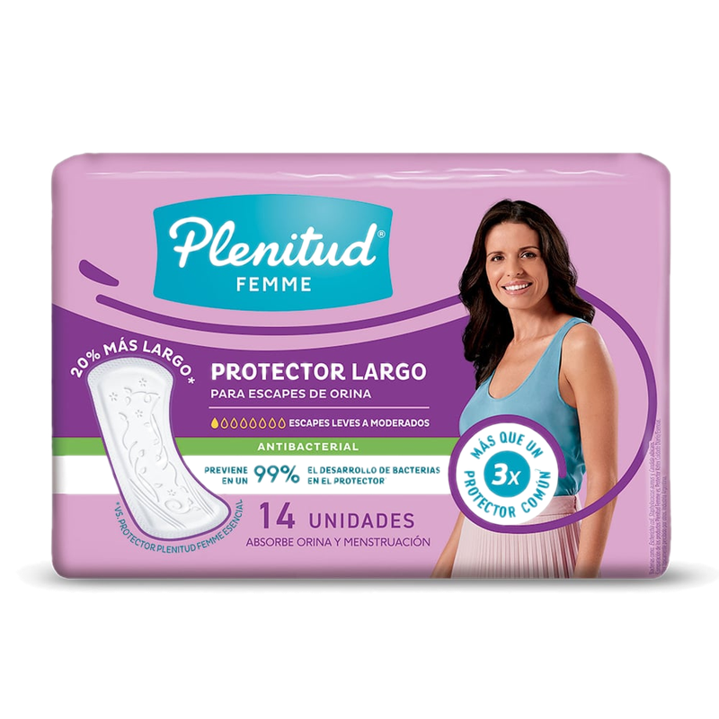 Protectores Diarios Plenitud Femme Leve Antibacterial 14 Unidades