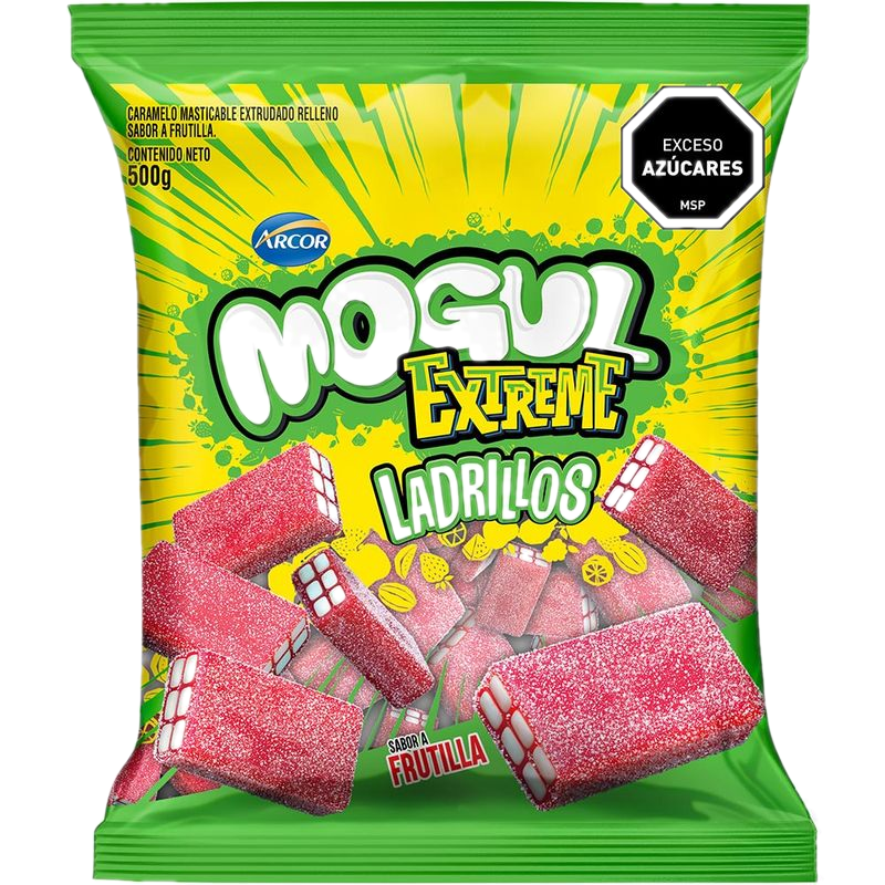 Gelatinas Ladrillos Mogul Extreme Frutilla 500 G