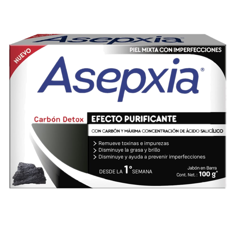 Jabón En Barra Asepxia Carbón 100 G