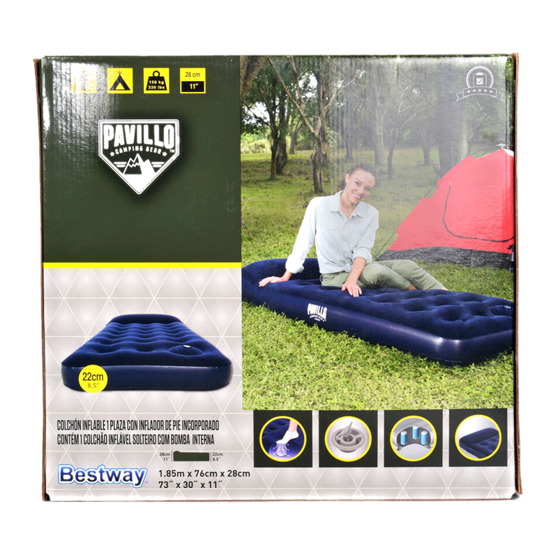Colchon Inflable 1 Plaza Con Inflador