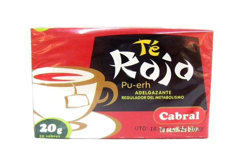 Té Cabral Rojo Adelgazante X 20 Sobres
