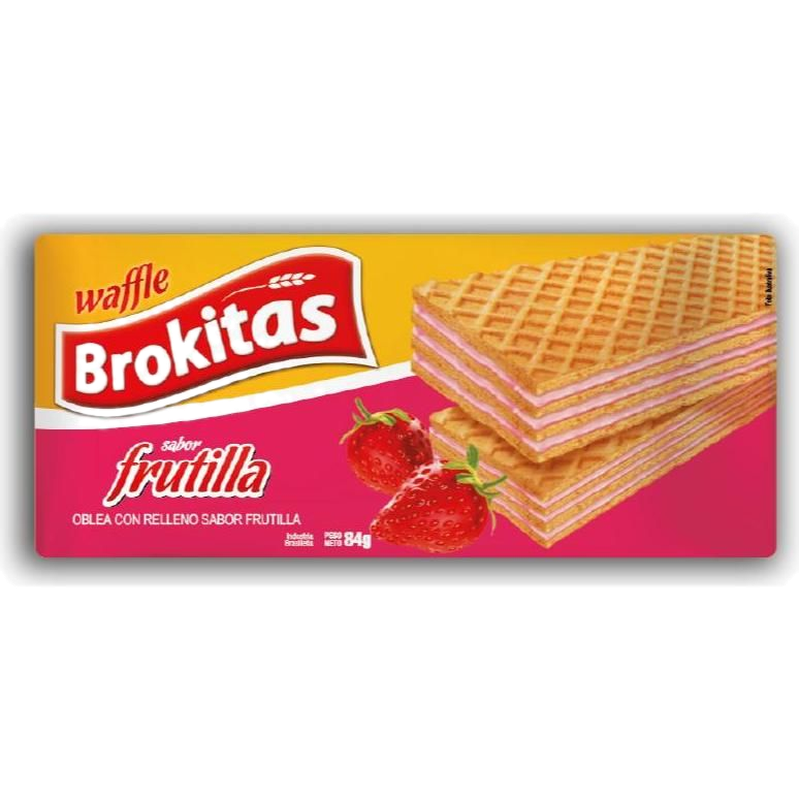 Galletas Oblea Brokitas Frutilla 84 G