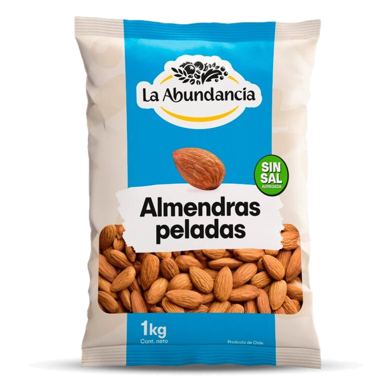 Almendras Peladas Y Tostadas Con Piel Sin Sal Agregada La Abundancia 100 G