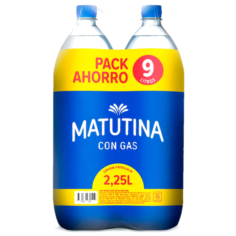 Pack De Agua Matutina Con Gas 2,25 L 4 Unidades