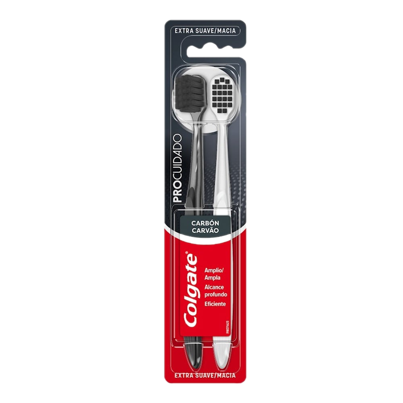 Cepillo De Dientes Colgate Pro Cuidado Carbón 2 Unidades