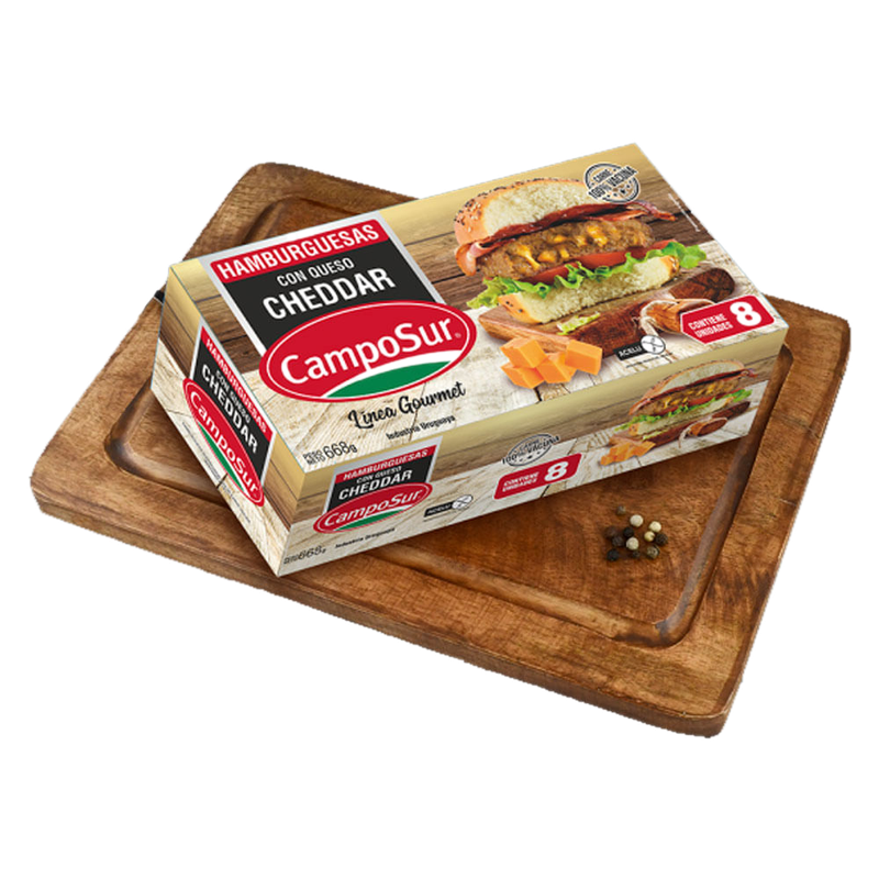 Hamburguesas Camposur Cheddar Caja 8 Unidades