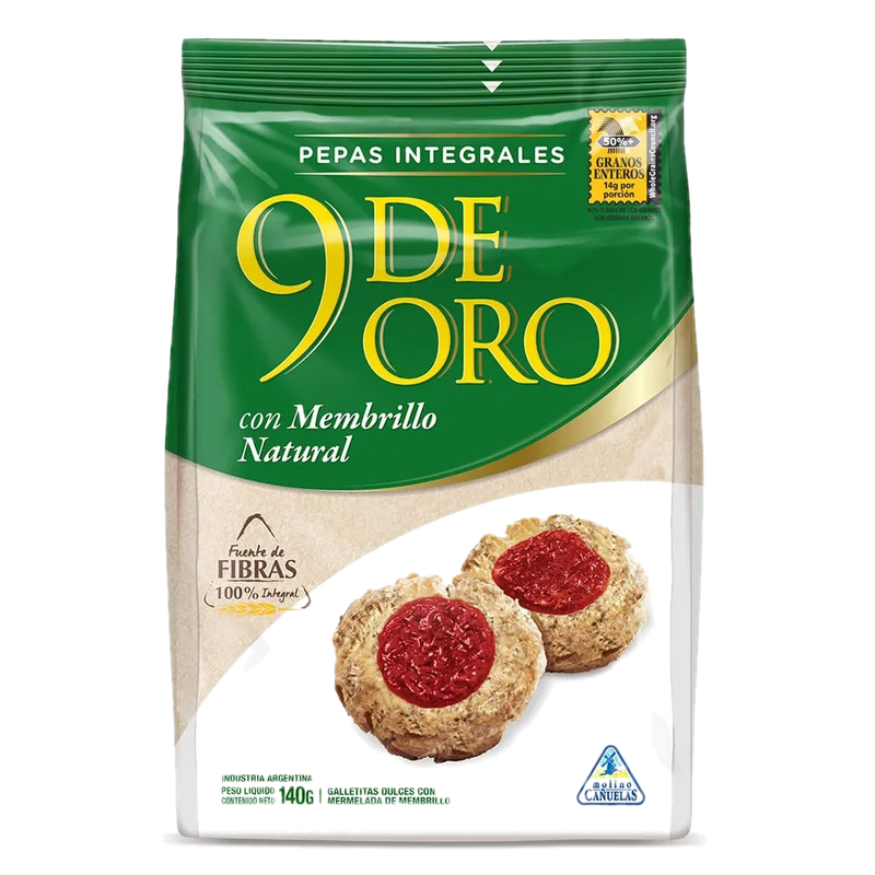 Galletitas Pepas 9 De Oro Integrales 140 G