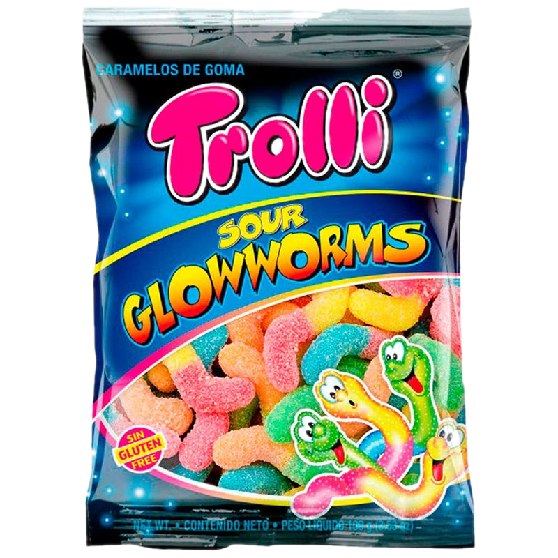 Gomitas Gelatina Trolli Sour Glowworms 100 G
