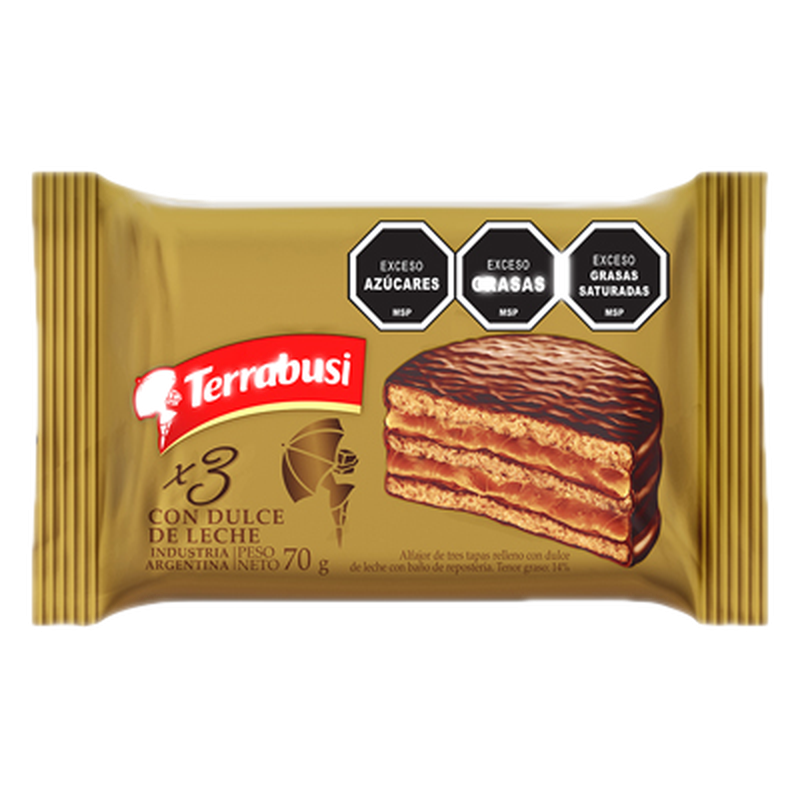 Alfajor Triple Terrabusi Con Dulce De Leche 70 G