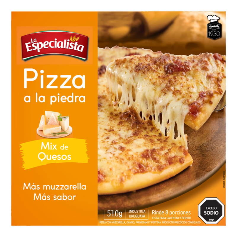 Pizza A La Piedra La Especialista Mix De Quesos Congelada 510 G