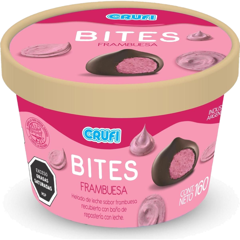 Bites De Helado Sabor Frambuesa Crufi 160 G