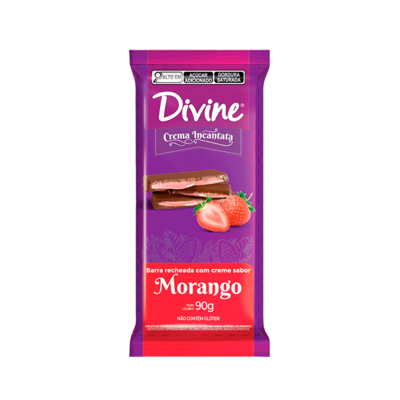 Tableta Chocolate Divine Rellena De Frutilla 90 G