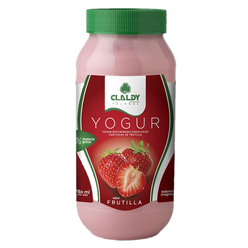 Yogur Claldy Descremado Frutilla 780 Ml