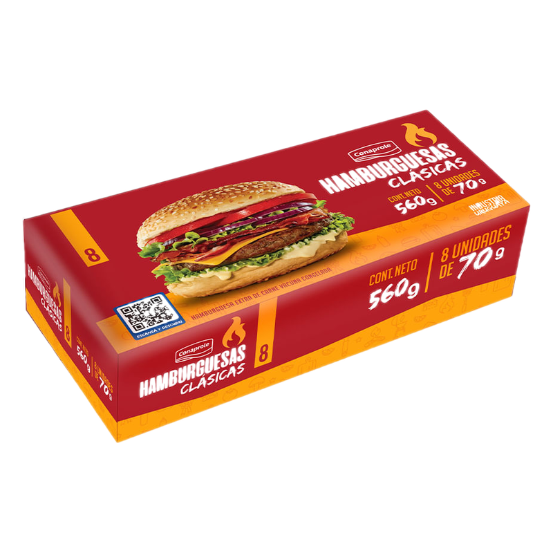 Hamburguesas Clásicas Conaprole 8 Unidades