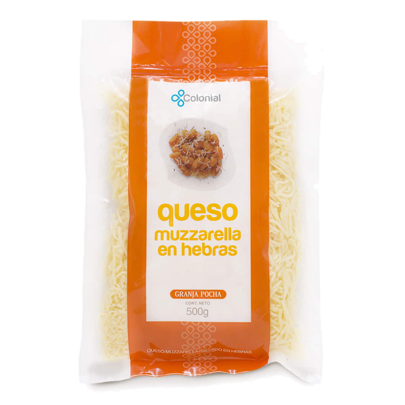 Queso Muzzarella En Hebras Colonial 500 G