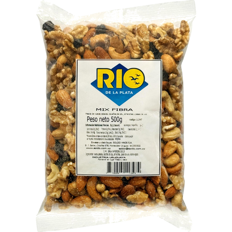 Mix Frutos Secos Fibra Rio De La Plata 500 G