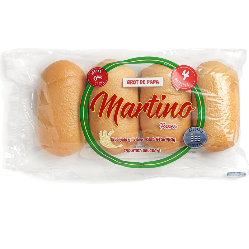Pan Para Chivito Martino Brot De Papa Liso 4 Unidades
