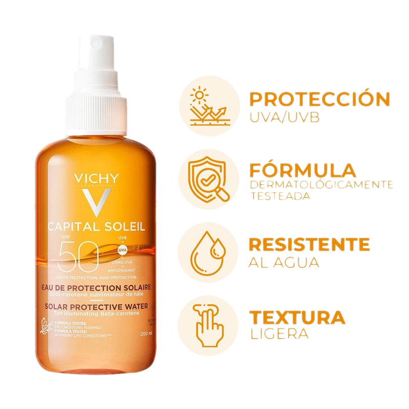 Agua Protectora Vichy Bronz Fps50 200 Ml