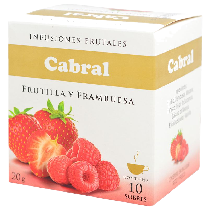 Té Cabral Frutilla Y Frambuesa 10 Unidades