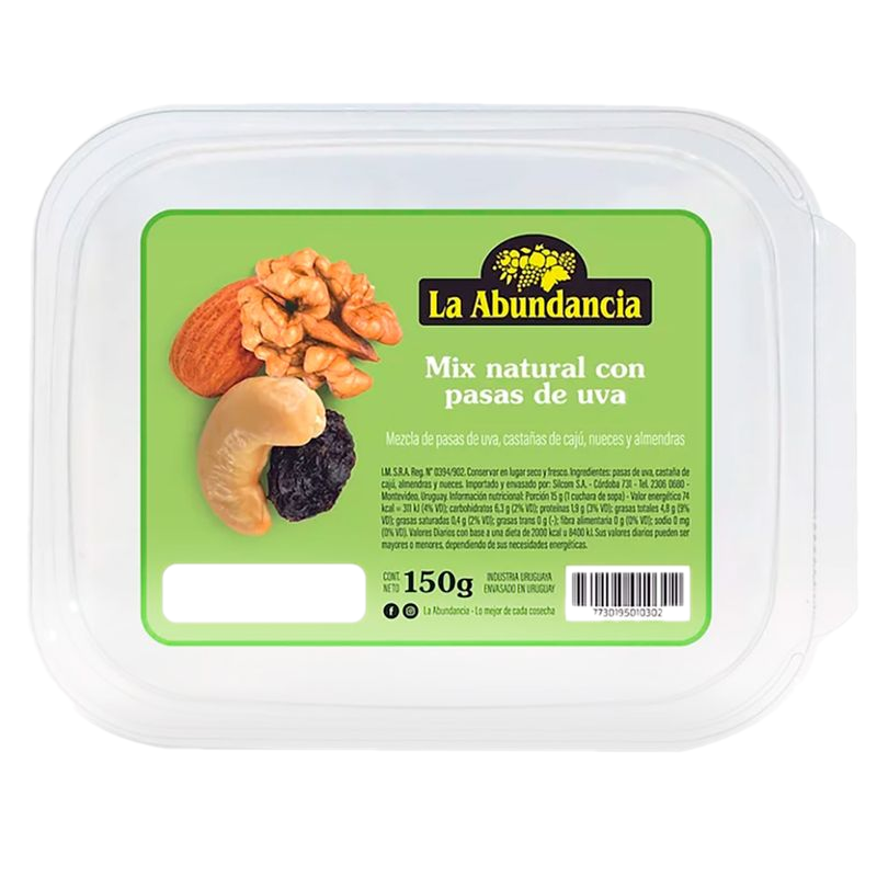 Mix Natural Con Pasas La Abundancia 150 G