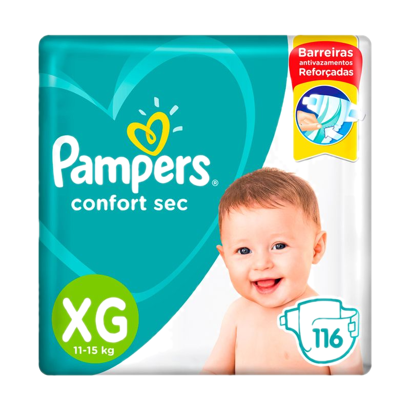 Pañal Pampers Confort Sec Xg 116 Unidades