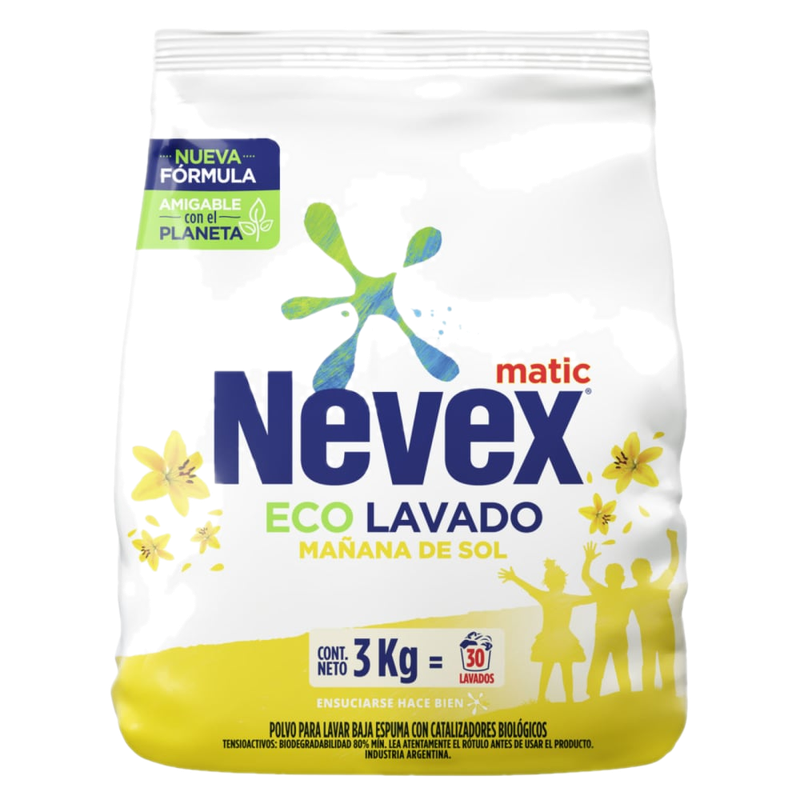 Jabóne En Polvo Para Ropa Nevex Mañana Del Sol 3 Kg