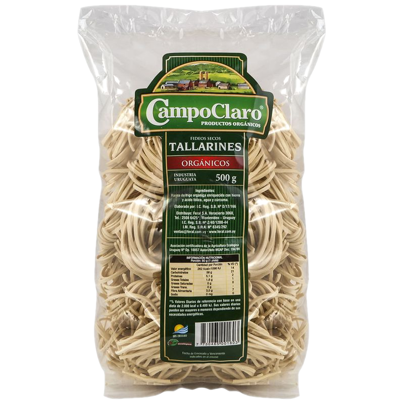 Fideos Tallarines Campoclaro Orgánicos 500 G