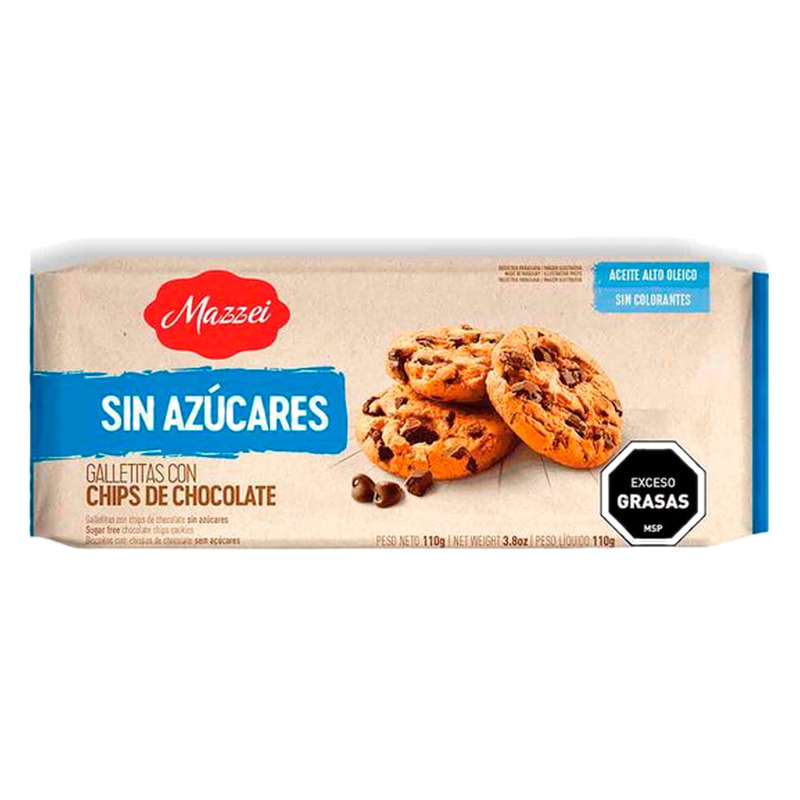 Cookie Sin Azucar Con Chispas De Chocolate Mazzei 110 G
