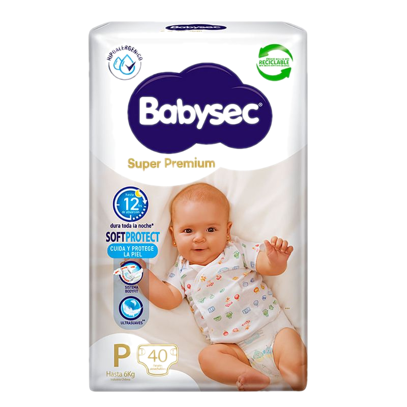 Pañal Babysec Super Premium P 40 Unidades