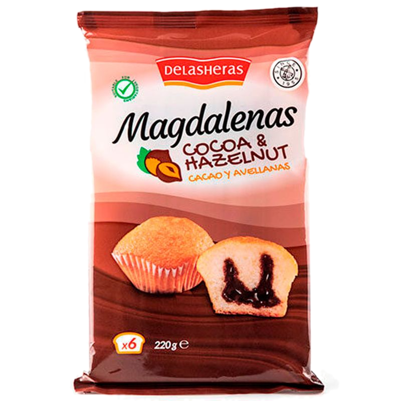 Magdalenas De Las Heras Rellenos Chocolate 6 Unidades