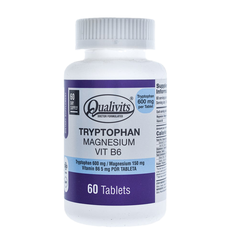 Suplemento Qualivits Tryptophan + Magnesium + B6 60 Tabletas