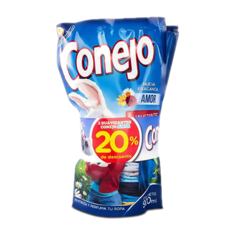 Suavizante Conejo Amor Doypack 900 Ml 2 Unidades