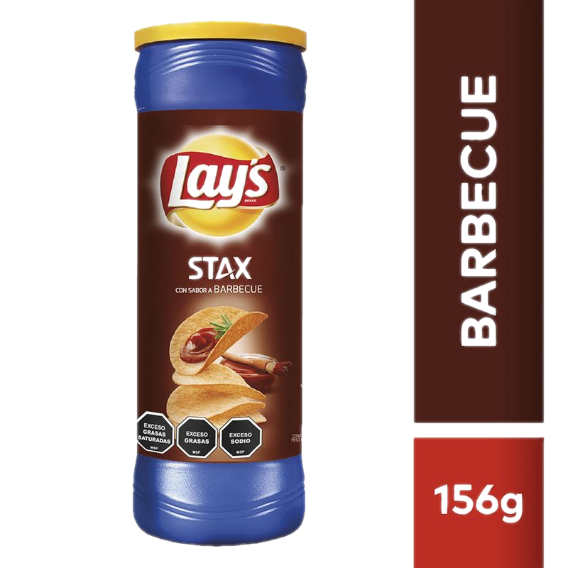 Papas Fritas Lay's Stax Barbacoa Tubo 156 G